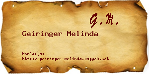 Geiringer Melinda névjegykártya